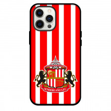 Sunderland A.F.C. Phone Case For iPhone and Samsung Galaxy Devices - Sunderland A.F.C. Logo On White Red Stripe Background