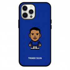 Thiago Silva Phone Case For iPhone and Samsung Galaxy Devices - Thiago Silva Chibi Art On Blue Background