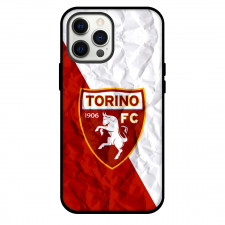 Torino F.C. Phone Case For iPhone and Samsung Galaxy Devices - Torino F.C. Logo On Red White Crinkle Background