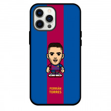 Ferran Torres Phone Case For iPhone and Samsung Galaxy Devices - Ferran Torres Chibi Art On Blue Red Background