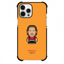 Francesco Totti Phone Case For iPhone and Samsung Galaxy Devices - Francesco Totti Chibi Art On Orange Background