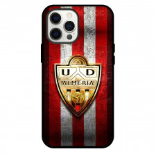 UD Almeria Phone Case For iPhone and Samsung Galaxy Devices - UD Almeria Club Gold Crest On Red Gray Stripe