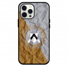 Udinese Calcio Phone Case For iPhone and Samsung Galaxy Devices - Udinese Calcio Logo On Yellow White Crinkle Background