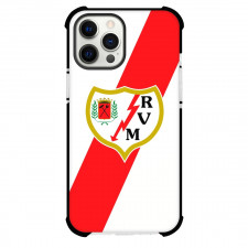 Rayo Vallecano Phone Case For iPhone and Samsung Galaxy Devices - Rayo Vallecano Logo On Red Stripe Background