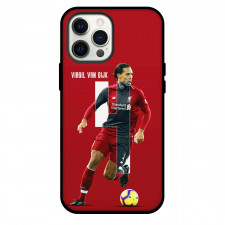 Virgil Van Dijk Phone Case For iPhone and Samsung Galaxy Devices - Virgil Van Dijk 4 Dribbling Red Background