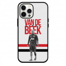 Van De Beek Phone Case For iPhone and Samsung Galaxy Devices - Van De Beek Portrait On Red Black Stripe