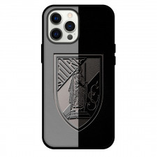 Vitoria S.C. Phone Case For iPhone and Samsung Galaxy Devices - Vitoria S.C. Logo Carving On Gray Black Background