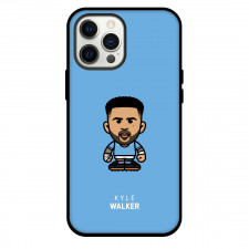Kyle Walker Phone Case For iPhone and Samsung Galaxy Devices - Kyle Walker Chibi Art On Blue Background