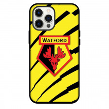 Watford F.C. Phone Case For iPhone and Samsung Galaxy Devices - Watford F.C. Logo On Yellow Black Stripe Background