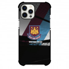 West Ham United F.C. Phone Case For iPhone and Samsung Galaxy Devices - West Ham United F.C. Logo Stripe Background