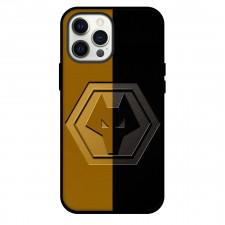 Wolverhampton Wanderers F.C. Phone Case For iPhone and Samsung Galaxy Devices - Wolverhampton Wanderers F.C. Logo Carving On Yellow Black Background