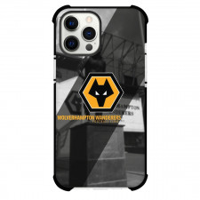 Wolverhampton Wanderers F.C. Phone Case For iPhone and Samsung Galaxy Devices - Wolverhampton Wanderers F.C. Logo Stripe Background