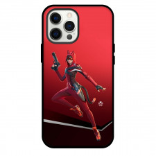Fortnite Vix Phone Case For iPhone and Samsung Galaxy Devices - Vix On Red Black Background