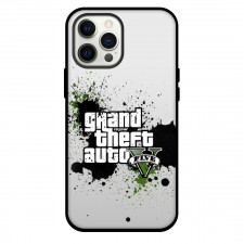 Grand Theft Auto Phone Case For iPhone and Samsung Galaxy Devices - Grand Theft Auto Five Logo On Ink Splash Background