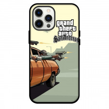 Grand Theft Auto Phone Case For iPhone and Samsung Galaxy Devices - Grand Theft Auto San Andreas Firing From Car Poster