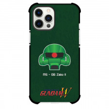 Gundam Wing Zaku Phone Case For iPhone And Samsung Galaxy Devices - Zaku Avatar On Green Background