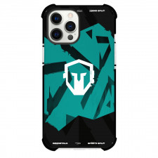 League of Legends Immortals Phone Case For iPhone And Samsung Galaxy Devices - Immortals Logo On Cyan Black Stripe Background