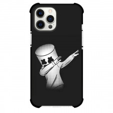 Marshmello Phone Case For iPhone and Samsung Galaxy Devices - Marshmello Cartoon Dabbing Black Background