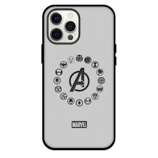 Avengers Phone Case For iPhone And Samsung Galaxy Devices - Avengers Members Logo Grayscale