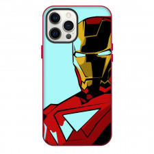 Iron Man Phone Case For iPhone And Samsung Galaxy Devices - Iron Man Portrait Pop Art On Cyan Background