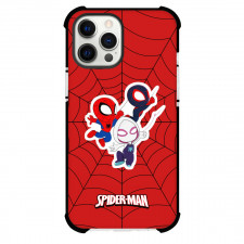 Spider Man Phone Case For iPhone And Samsung Galaxy Devices - Spider Man Assemble Chibi Style On Web Background