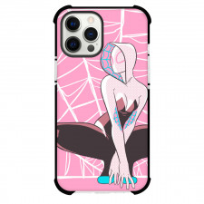 Spider Man Across The Spider Verse Spider Gwen Phone Case For iPhone And Samsung Galaxy Devices - Spider Gwen Crouching Comic Art