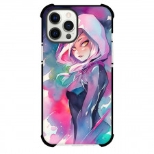 Spider Man Across The Spider Verse Spider Gwen Phone Case For iPhone And Samsung Galaxy Devices - Spider Gwen Standing Watercolor Art