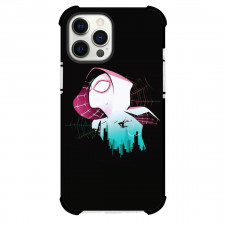Spider Man Across The Spider Verse Spider Gwen Phone Case For iPhone And Samsung Galaxy Devices - Spider Gwen Swinging Minimalist Art