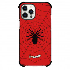 Spider Man Phone Case For iPhone And Samsung Galaxy Devices - Spider Man Logo 1973 On Web Background