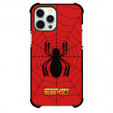 Spider Man Phone Case For iPhone And Samsung Galaxy Devices - Spider Man Logo 1988 On Web Background