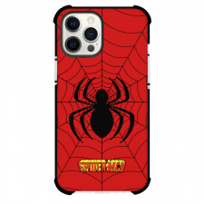 Spider Man Phone Case For iPhone And Samsung Galaxy Devices - Spider Man Logo 1990 On Web Background