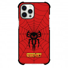 Spider Man Phone Case For iPhone And Samsung Galaxy Devices - Spider Man Logo 1992 On Web Background
