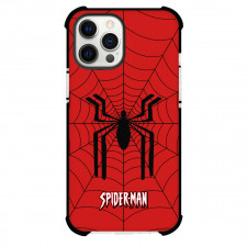 Spider Man Phone Case For iPhone And Samsung Galaxy Devices - Spider Man Logo 1996 On Web Background