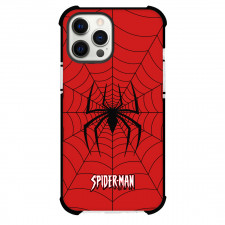 Spider Man Phone Case For iPhone And Samsung Galaxy Devices - Spider Man Logo 2002 On Web Background