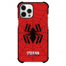 Spider Man Phone Case For iPhone And Samsung Galaxy Devices - Spider Man Logo 2008 On Web Background