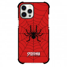 Spider Man Phone Case For iPhone And Samsung Galaxy Devices - Spider Man Logo 2010 On Web Background