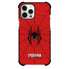 Spider Man Miles Morales Phone Case For iPhone And Samsung Galaxy Devices - Spider Man Logo 2011 Miles Morales On Web Background