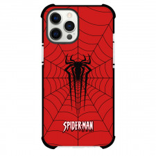 Spider Man Phone Case For iPhone And Samsung Galaxy Devices - Spider Man Logo 2014 On Web Background
