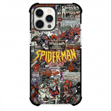 Spider Man Phone Case For iPhone And Samsung Galaxy Devices - Spider Man Logo On Comic Background