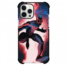 Spider Man Across The Spider Verse Spider Man 2099 Phone Case For iPhone And Samsung Galaxy Devices - Spider Man 2099 With Red Lightning Comic Art