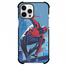 Spider Man Across The Spider Verse Spider Man 2099 Phone Case For iPhone And Samsung Galaxy Devices - Spider Man 2099 Swinging In The City