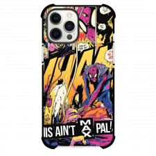 Spider Man Across The Spider Verse Spider Punk Phone Case For iPhone And Samsung Galaxy Devices - Spider Punk Attacking With Guitar Comic Art