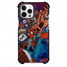 Spider Man Across The Spider Verse Spider Punk Phone Case For iPhone And Samsung Galaxy Devices - Spider Punk With Guitar Collage