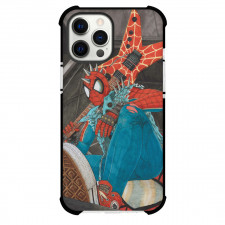 Spider Man Across The Spider Verse Spider Punk Phone Case For iPhone And Samsung Galaxy Devices - Spider Punk Holding Guitar And Sitting