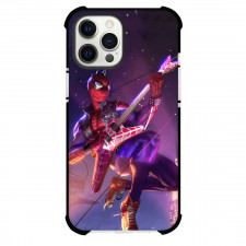 Spider Man Across The Spider Verse Spider Punk Phone Case For iPhone And Samsung Galaxy Devices - Spider Punk Guitar Performance At Night