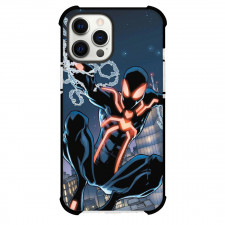 Spider Man Across The Spider Verse Phone Case For iPhone And Samsung Galaxy Devices - Spider Man Stealth Big Time Suit Swinging In The City