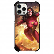Spider Man Across The Spider Verse Spider Woman Phone Case For iPhone And Samsung Galaxy Devices - Spider Woman Jessica Drew Flying With Wing Suit