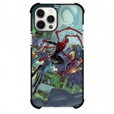 Spider Man Across The Spider Verse Spider Man Phone Case For iPhone And Samsung Galaxy Devices - Superior Spider Man Fighting Enemies