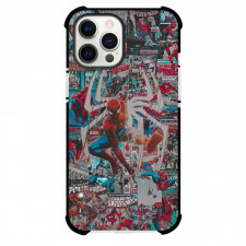 Spider Man Phone Case For iPhone And Samsung Galaxy Devices - Spider Man Swinging On Comic Background