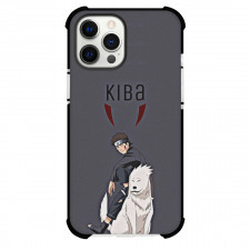 Naruto Kiba Inuzuka Phone Case For iPhone And Samsung Galaxy Devices - Kiba Inuzuka Akamaru Portrait On Grey Background